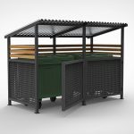 Прочная контейнерная мусорная площадка на 2 бака с дверцей | УКРЛИФТ-СЕРВИС