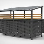 Износостойкая контейнерная мусорная площадка на 2 бака с дверцей | УКРЛИФТ-СЕРВИС